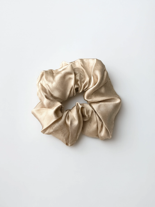 100% Mulberry Silk Scrunchie - Champagne