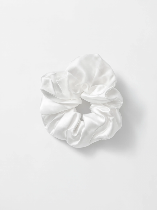 100% Mulberry Silk Scrunchie - Ivory